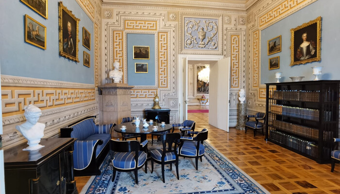 Modrý salon - bibliotéka